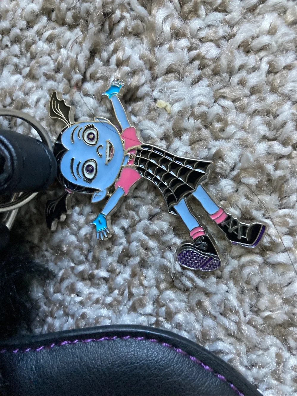 Disney Store Vampirina Bat purse Faux Fur Vegan Key Ring
